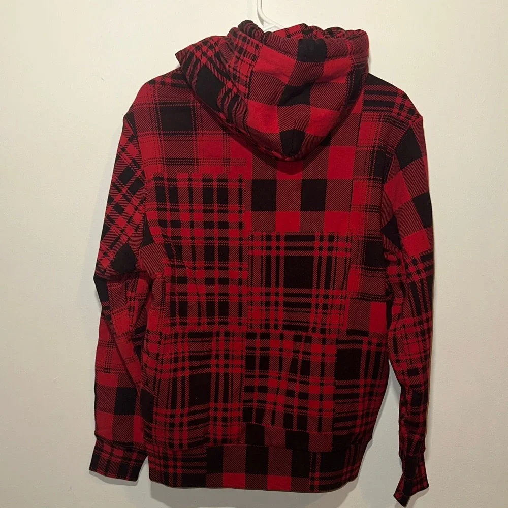 Ralph Lauren Kids Plaid Hoodie in Red and Black